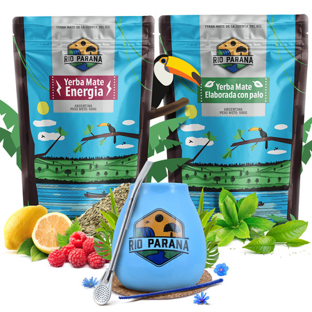 Mate Tee Set Rio Parana Energia Elaborada 2x500g + Zubehör