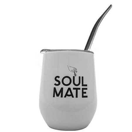 TermoLid – Stahl-Mate Becher mit Deckel– Soul Mate (weiß) – 350 ml