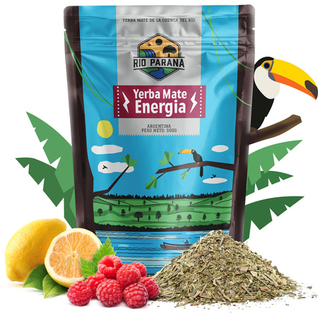 Mate Tee Set Rio Parana Energia 500g 0,5kg Yerbomos + Kalebasse + Bombilla