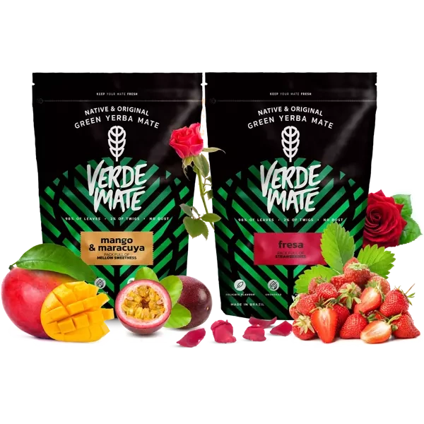 Yerba Verde Mate Mango Maracuja Erdbeere 2x500g