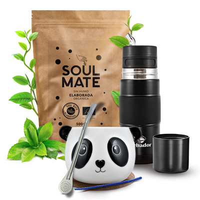 Mate Tee Set Soul Mate Elaborada 500g 0,5kg Yerbomos + Kalebasse + Bombilla