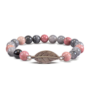 Armband Mala mit Rhodonit und Rauchquarz